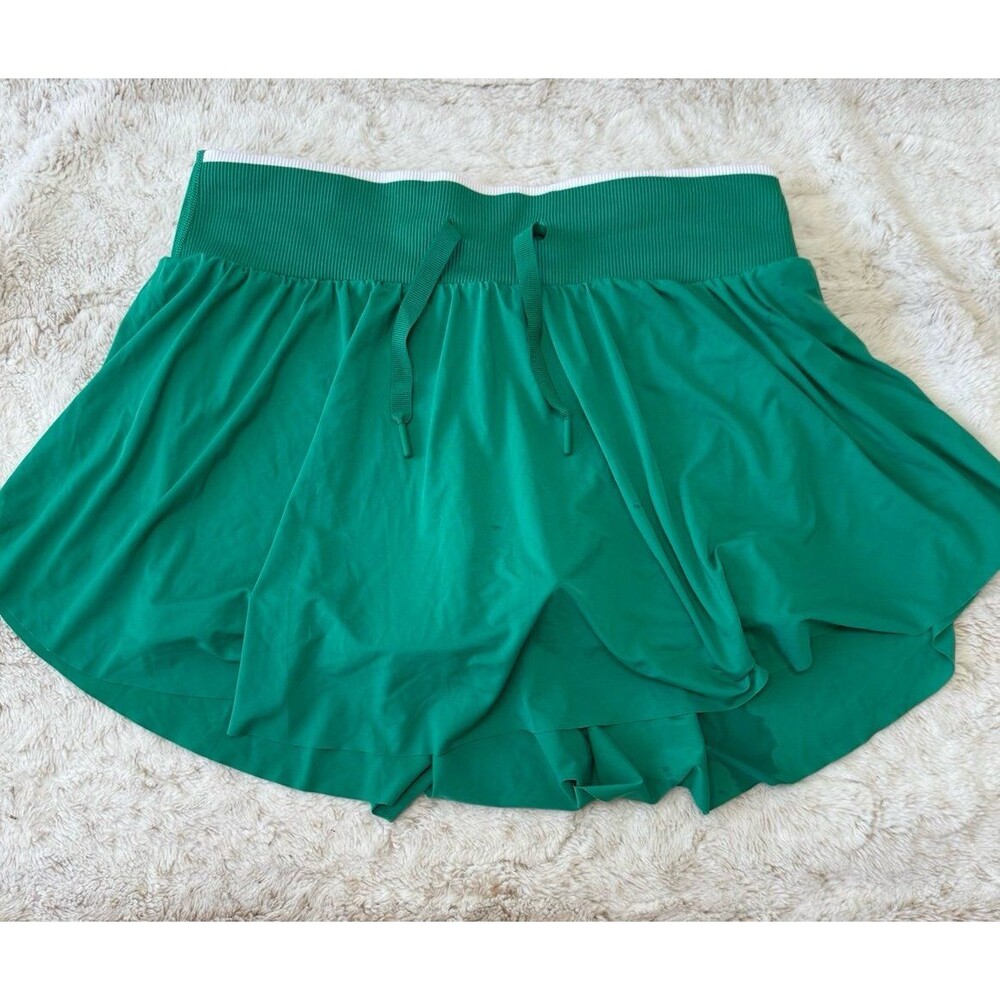 All in Motion Women's High Rise Drawstring Tennis Skort Emerald Green Sz Small